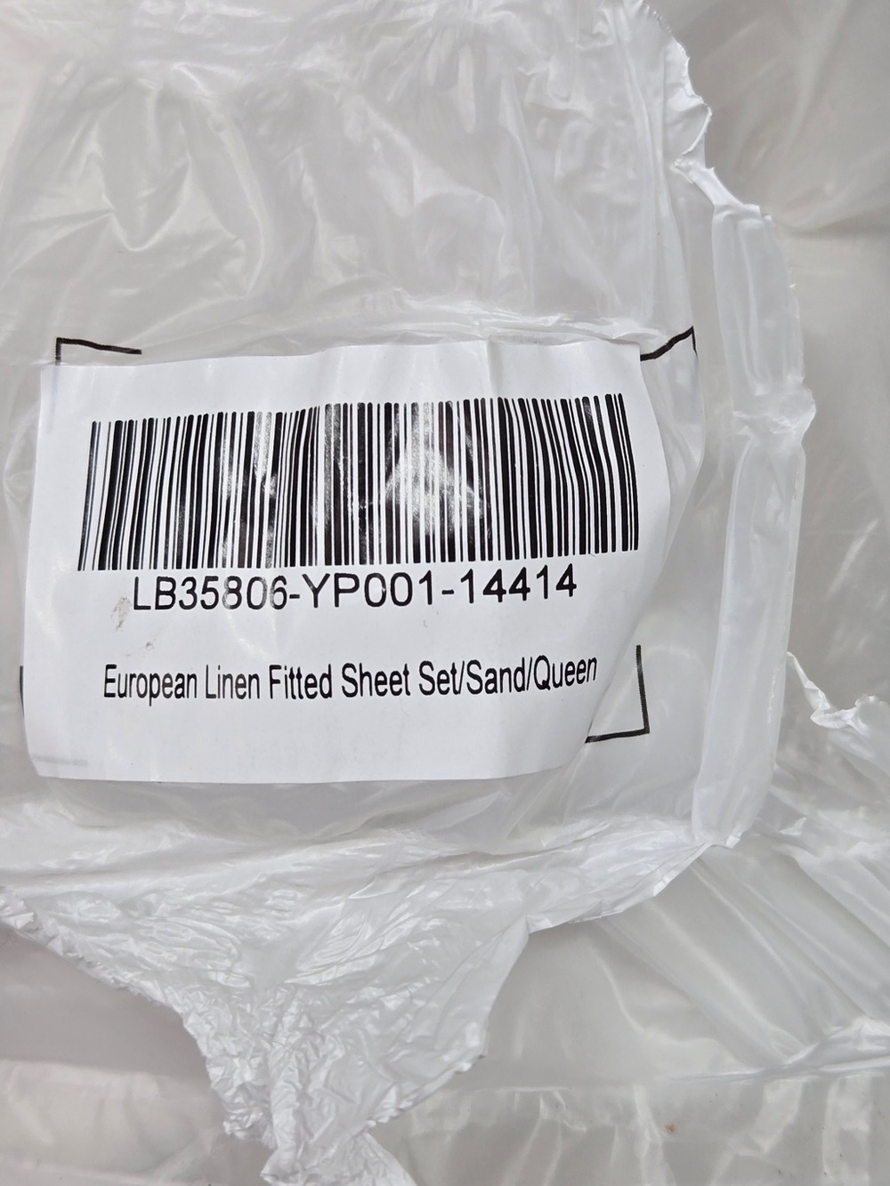NWT QUINCE European Linen Fitted Sheet Set Queen Sand 8626 - Picture 6 of 10
